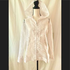 Bamboo Traders Sheer Hooded Zebra Print Jacket